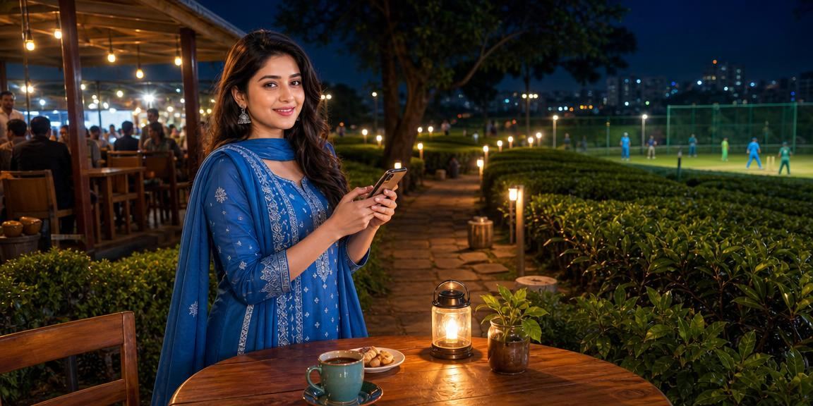গাজীপুরে সালোয়ার কামিজ পরা নারী মোবাইলে ক্রিকেট বেটিং উপভোগ করছেন